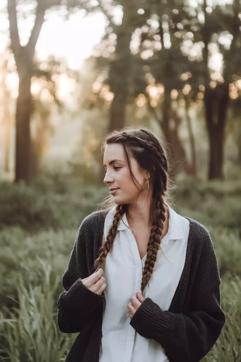 Dutch Braid A beautiful woman with a Dutch braid.