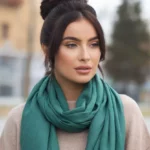 A beautiful woman with a High Bun hairstyle