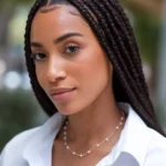 A beautiful woman with a bubble braid.