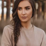 A beautiful woman with a classic fishtail braid.