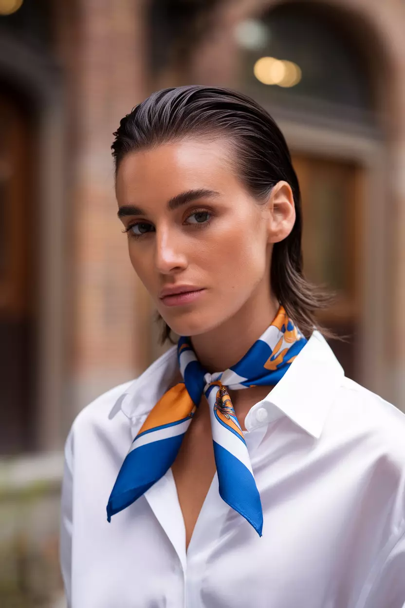 Wet Look Slick Back A beautiful woman with a wet look slick back hairstyle.