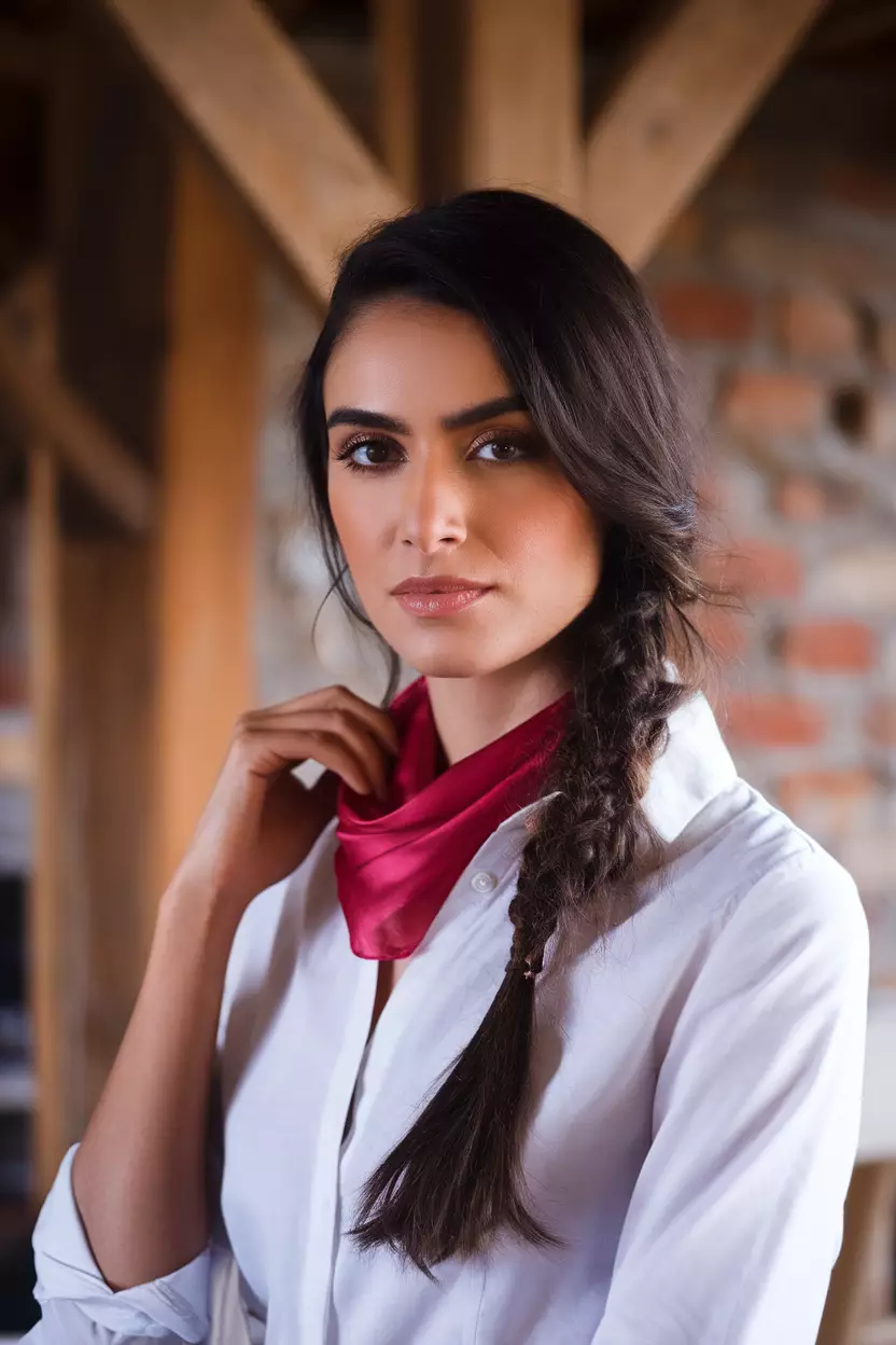 A beautiful woman with a Side Braid hairstyle