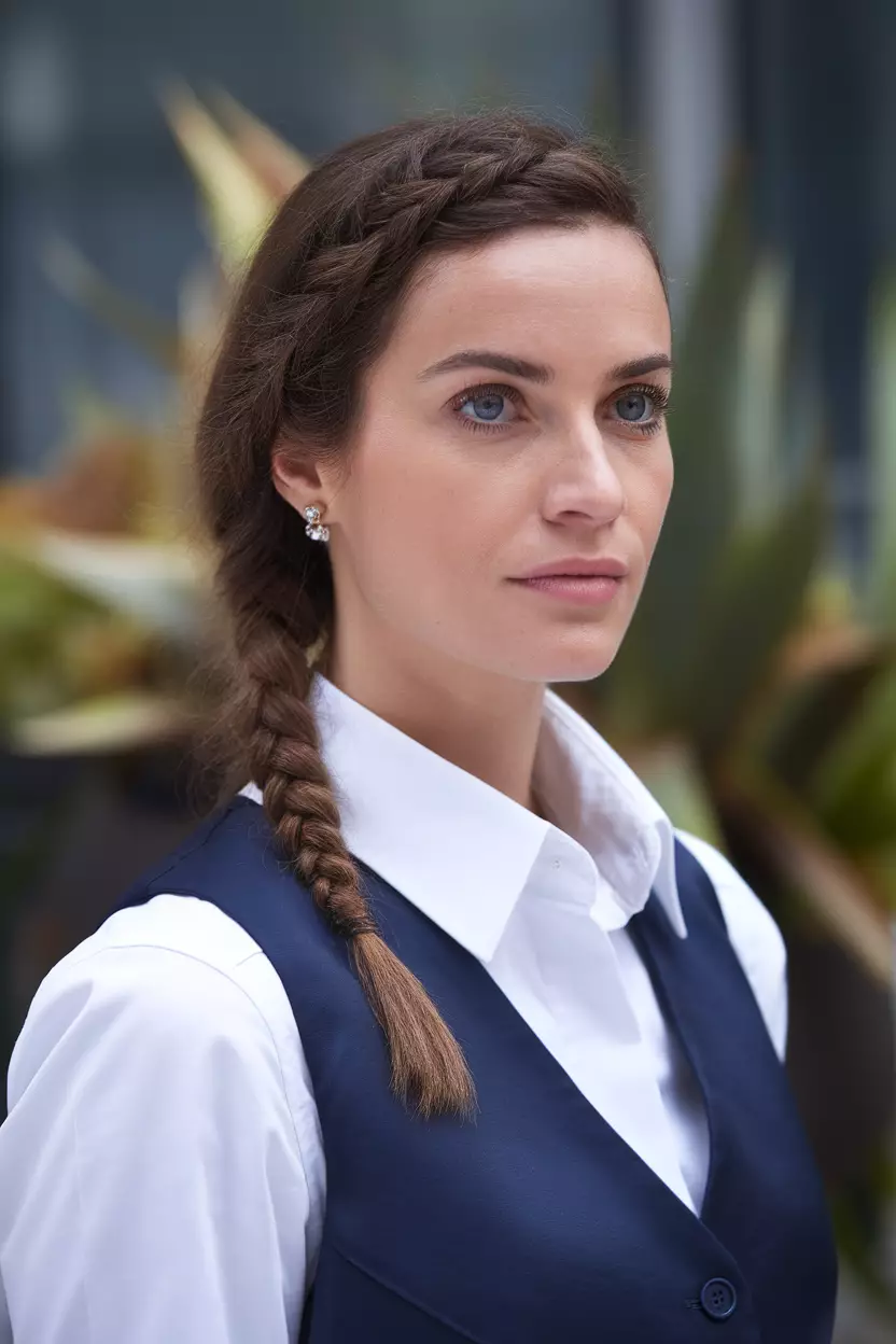 Side Braid A beautiful woman with a side braid.