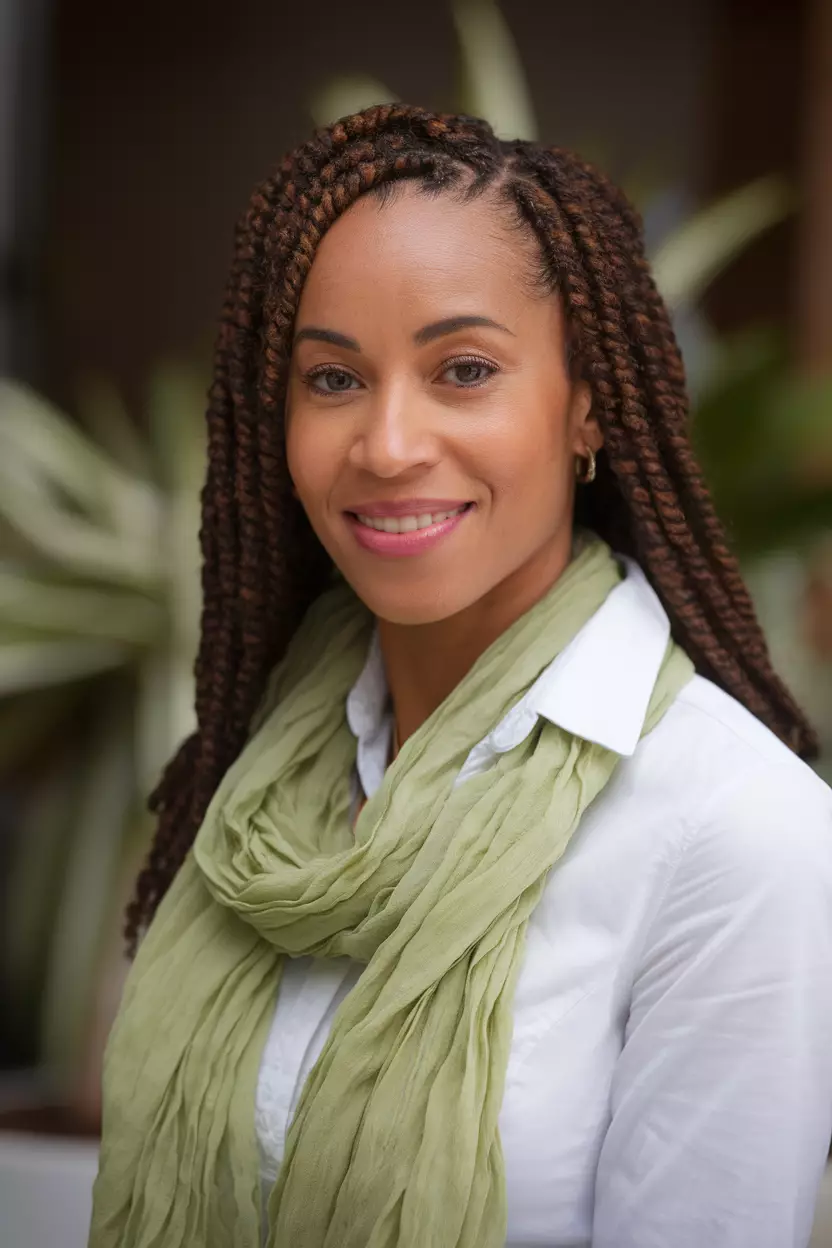 A beautiful black woman with two-strand twists
