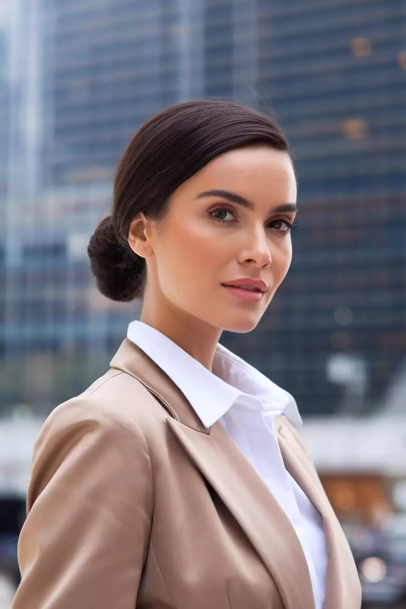 Sleek Bun A beautiful woman with a sleek bun.