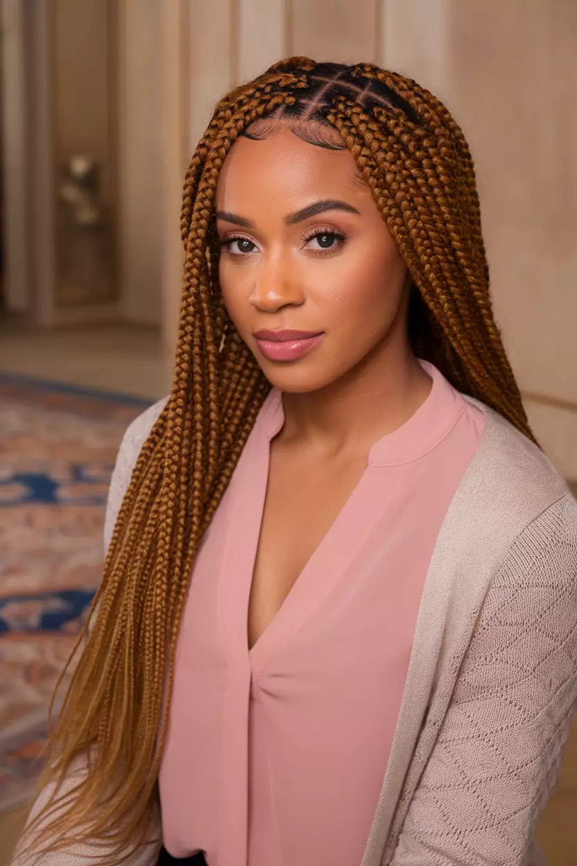A beautiful woman with Pigtail Braids hairstyle